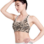 Cute Pug Pattern Print Women's Sports Bra
