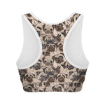 Cute Pug Pattern Print Women's Sports Bra