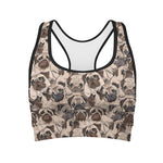 Cute Pug Pattern Print Women's Sports Bra