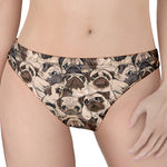Cute Pug Pattern Print Women's Thong
