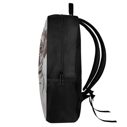 Cute Pug With Glasses Print 17 Inch Backpack