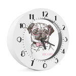 Cute Pug With Glasses Print Alarm Clock
