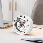 Cute Pug With Glasses Print Alarm Clock