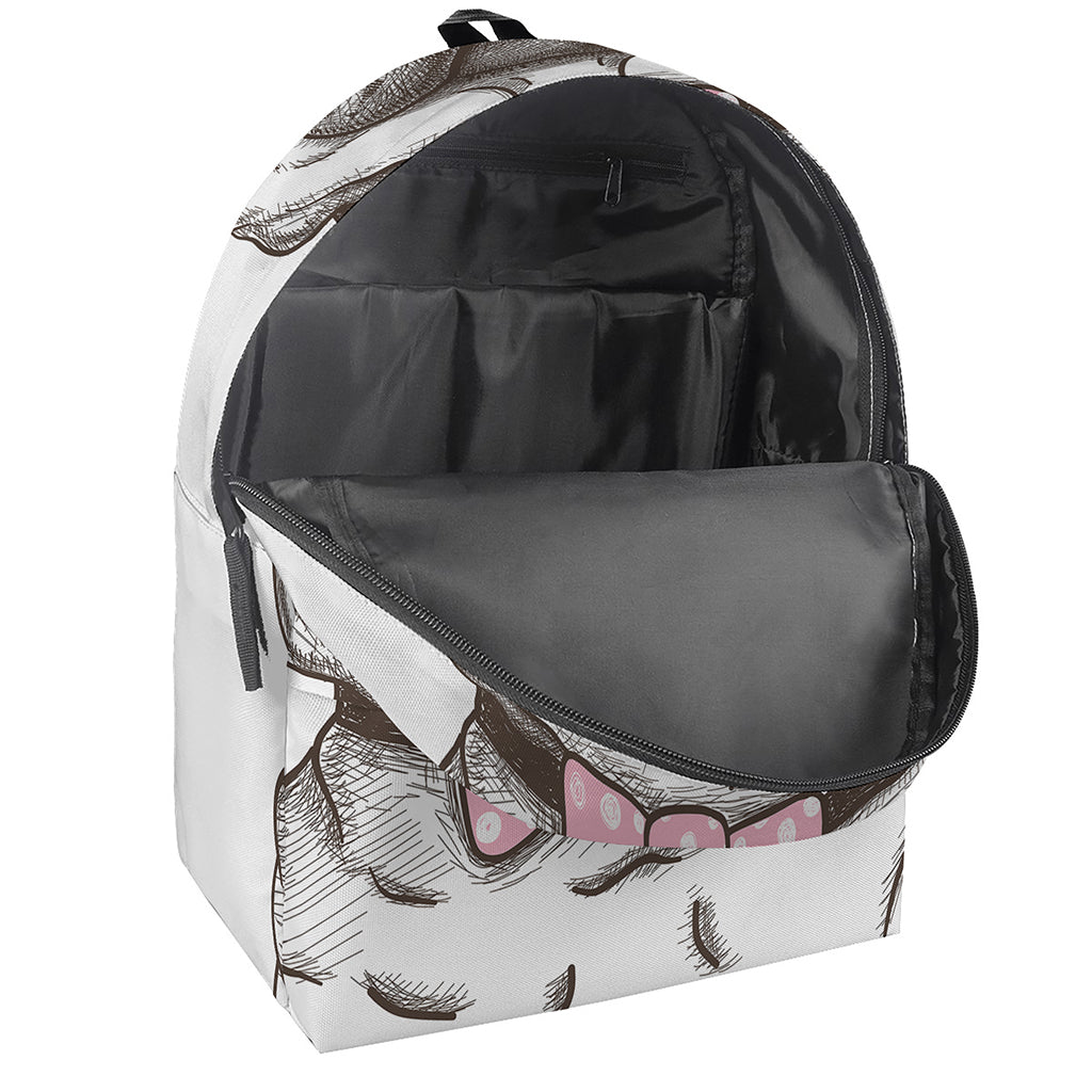 Cute Pug With Glasses Print Backpack