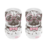 Cute Pug With Glasses Print Bar Stool Covers