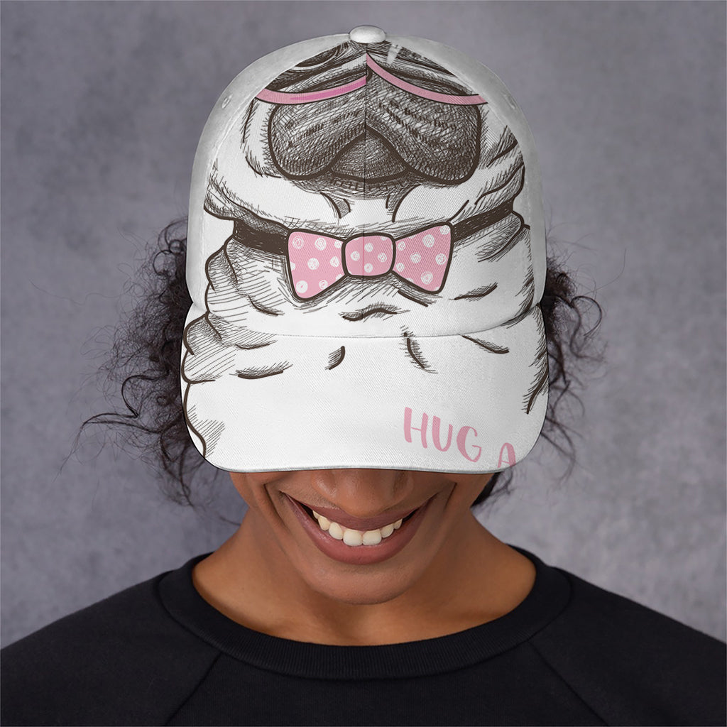 Cute Pug With Glasses Print Baseball Cap