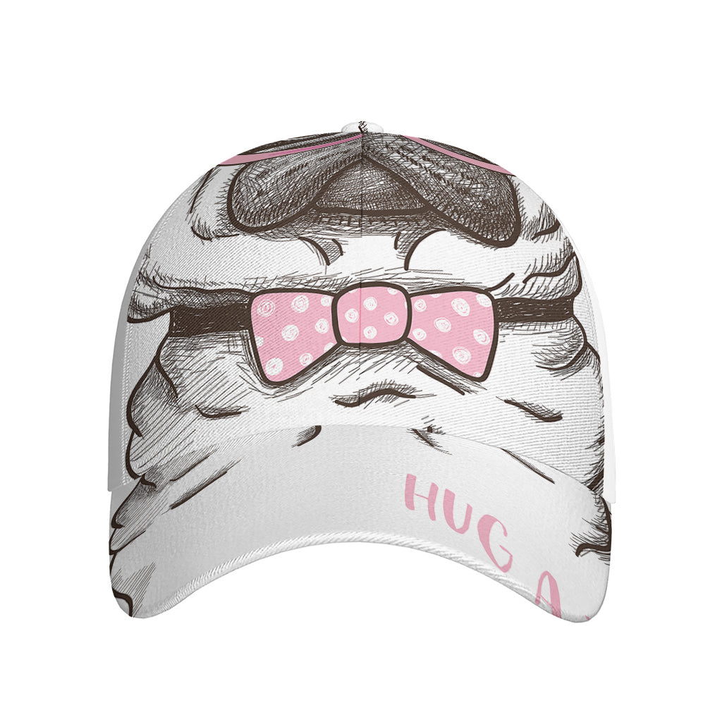 Cute Pug With Glasses Print Baseball Cap