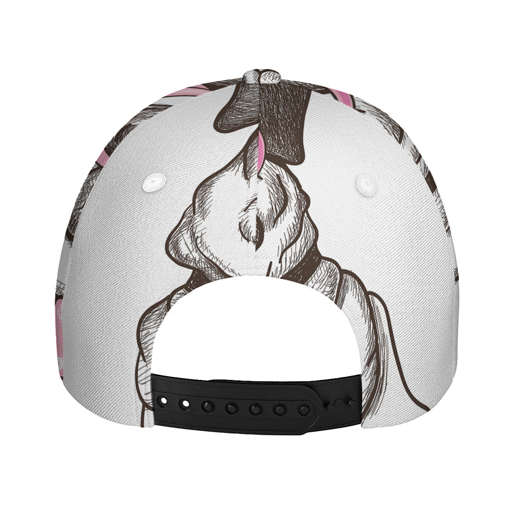 Cute Pug With Glasses Print Baseball Cap