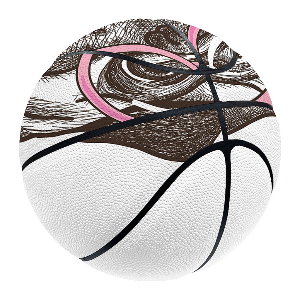 Cute Pug With Glasses Print Basketball