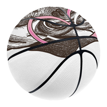 Cute Pug With Glasses Print Basketball