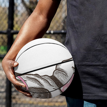 Cute Pug With Glasses Print Basketball