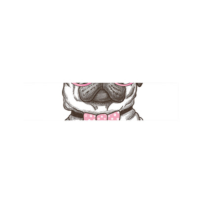 Cute Pug With Glasses Print Bed Runner