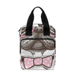 Cute Pug With Glasses Print Bible Tote Bag