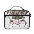 Cute Pug With Glasses Print Briefcase Bible Bag