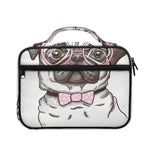 Cute Pug With Glasses Print Briefcase Bible Bag