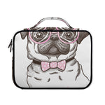 Cute Pug With Glasses Print Briefcase Bible Bag