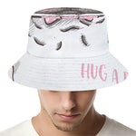 Cute Pug With Glasses Print Bucket Hat