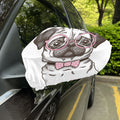 Cute Pug With Glasses Print Car Side Mirror Covers