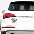 Cute Pug With Glasses Print Car Sticker