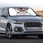 Cute Pug With Glasses Print Car Windshield Sun Shade