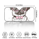 Cute Pug With Glasses Print Car Windshield Sun Shade