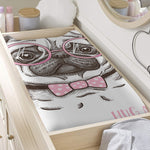 Cute Pug With Glasses Print Changing Pad Cover