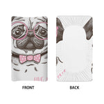 Cute Pug With Glasses Print Changing Pad Cover