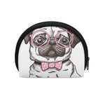 Cute Pug With Glasses Print Coin Purse
