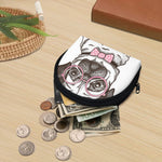 Cute Pug With Glasses Print Coin Purse