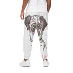 Cute Pug With Glasses Print Cotton Pants