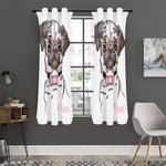 Cute Pug With Glasses Print Curtain