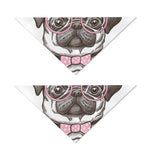 Cute Pug With Glasses Print Dog Bandana