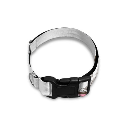 Cute Pug With Glasses Print Dog Collar