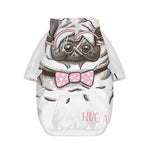 Cute Pug With Glasses Print Dog Zip Up Hoodie