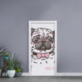 Cute Pug With Glasses Print Door Sticker