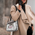 Cute Pug With Glasses Print Double Strap Bible Bag