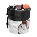 Cute Pug With Glasses Print Drawstring Makeup Bag