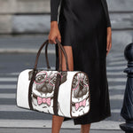 Cute Pug With Glasses Print Duffle Bag