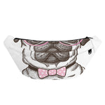 Cute Pug With Glasses Print Fanny Pack
