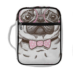Cute Pug With Glasses Print Front Pocket Bible Bag
