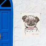 Cute Pug With Glasses Print Garden Flag