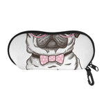 Cute Pug With Glasses Print Glasses Case