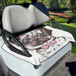 Cute Pug With Glasses Print Golf Cart Seat Cover