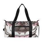 Cute Pug With Glasses Print Gym Bag