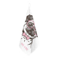 Cute Pug With Glasses Print Hand Towel