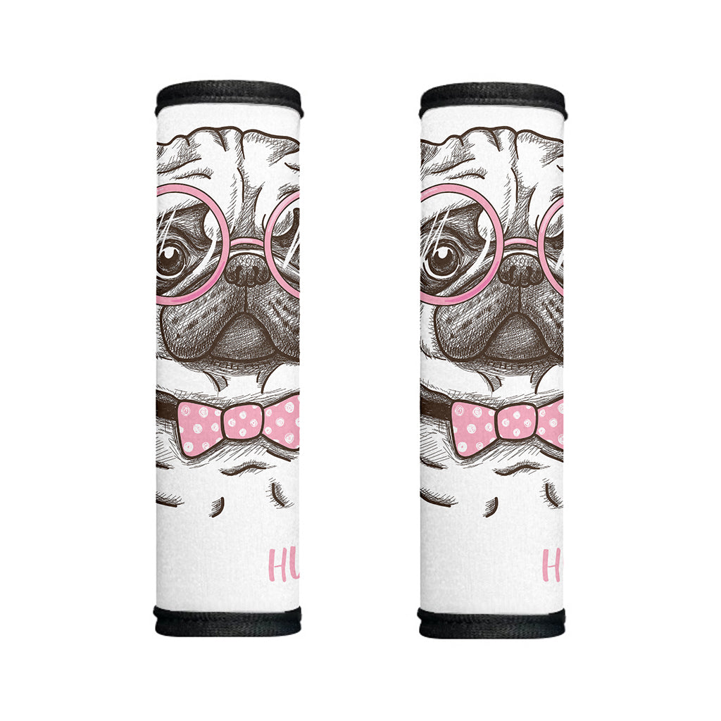 Cute Pug With Glasses Print Handle Covers