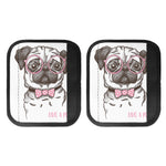 Cute Pug With Glasses Print Handle Covers