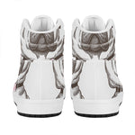 Cute Pug With Glasses Print High Top Leather Sneakers