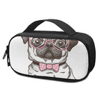 Cute Pug With Glasses Print Insulin Cooler Travel Case
