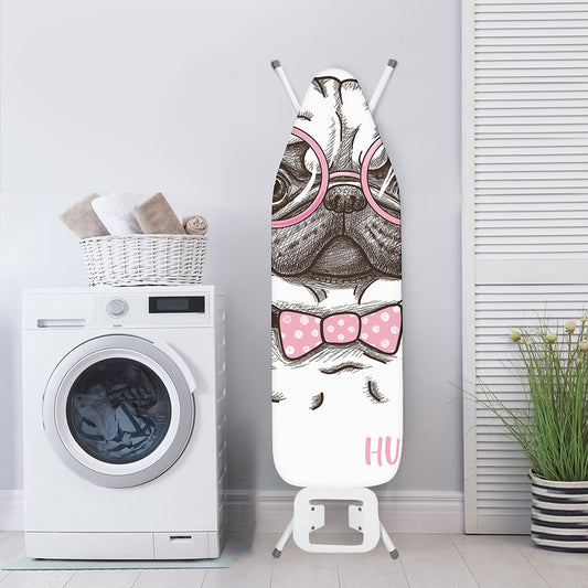 Cute Pug With Glasses Print Ironing Board Cover